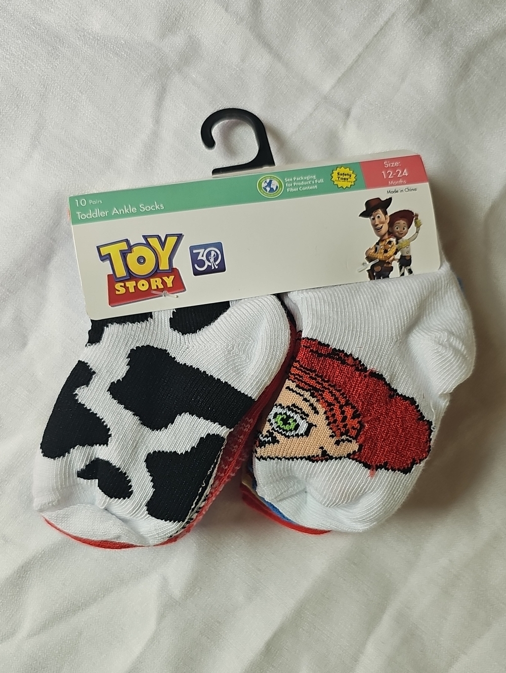 Disney-Toy Story Toddler Size 12-24 Months Ankle Socks 10 Pairs Multicolor New